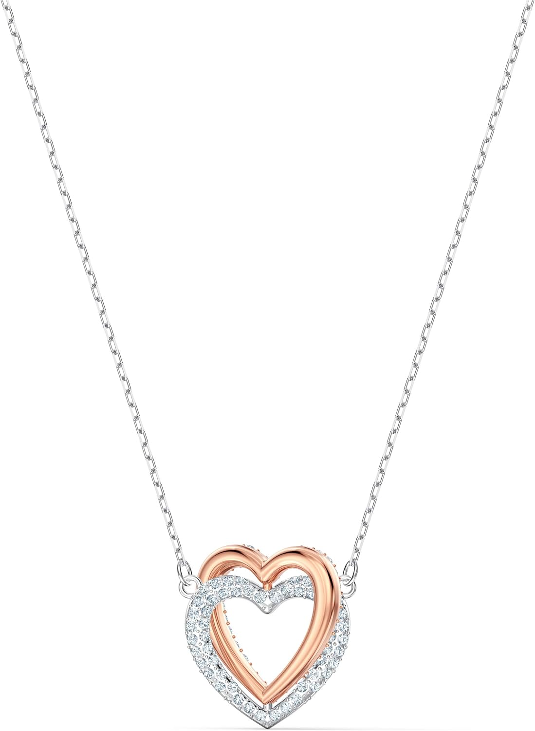 Swarovski Infinity Heart Jewelry Collection, Necklaces and Bracelets, Rose Gold & Rhodium Tone Finish, Clear Crystals