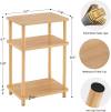 Apicizon 2 Tier End Table, Boho Side Table with Storage Shelf, Nightstand Bedside Table for Small Spaces, Bedroom, Living Room, Entryway, Farmhouse, Easy Assembly, Natural