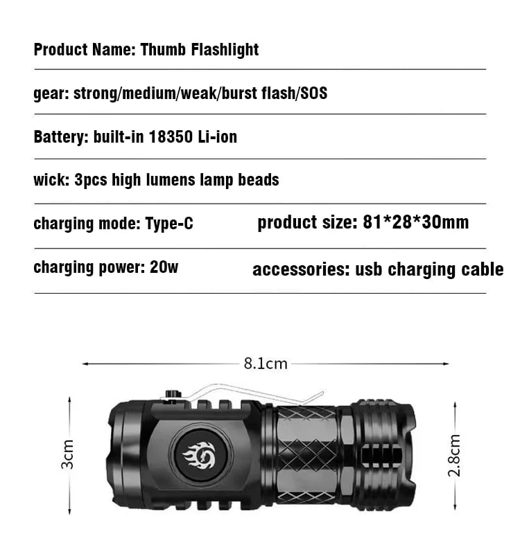 🔥Hot Sale 50% OFF💡 - Three-eyed Monster Mini Flash Super Power Flashlight
