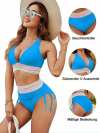 🔥Heißer Verkauf - 49% Rabatt 🏖️ Bikini-Sets mit hoher Taille und Bauchkontrolle im Farbblockdesign
