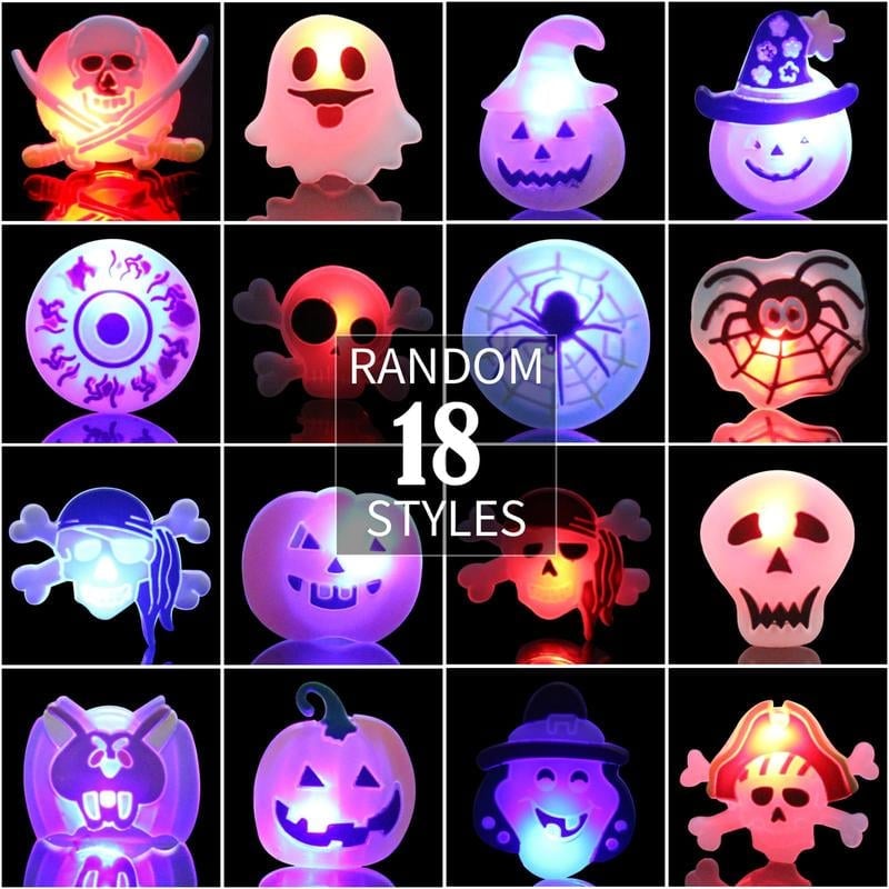 🔥Last Day Promotion 70% OFF🔥Halloween 50Pcs LED Glowing Ring