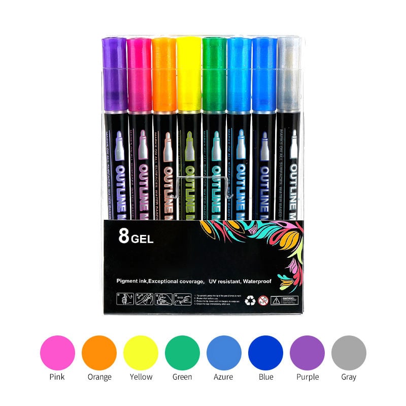 🎄⏰Last Day 49% OFF🎉 Double Line Outline Art Pen Marker Pen