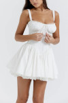 WHITE CORSET LACE MINI DRESS