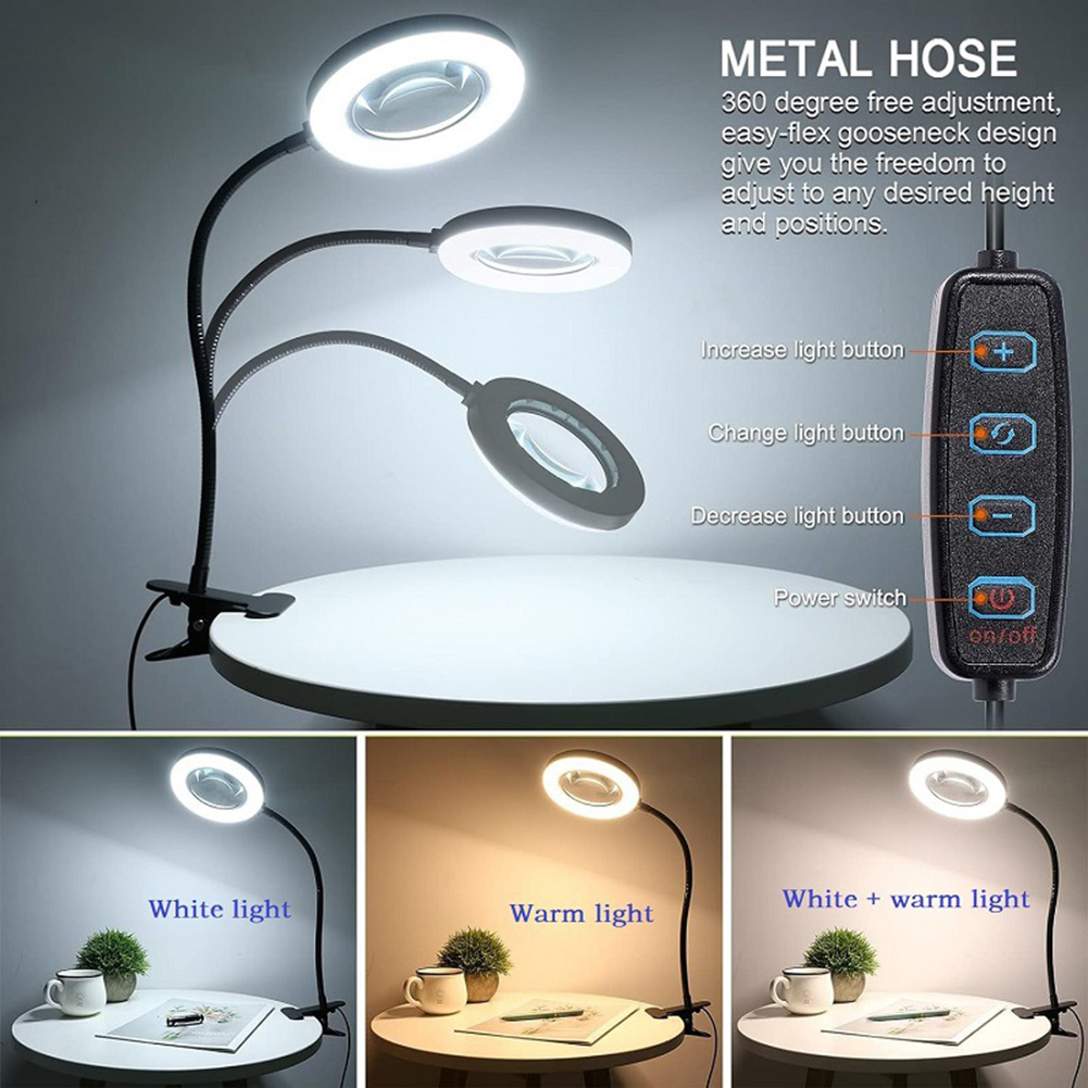 💥LAST DAY SALE 50% OFF💥Magnifying Glass Clip-On Desk Lamp⚡Buy 2 Free Shipping