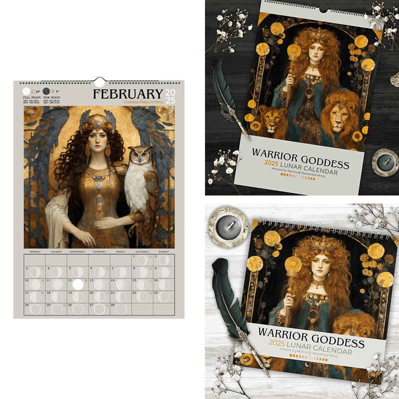 🔥LAST DAY 60% OFF -🗓️Warrior Goddess 2025 Moon Phase Calendar