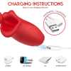 Rose Muncher Lip Tongue Suction Vibrator With Thrusting Dildo Vibrator