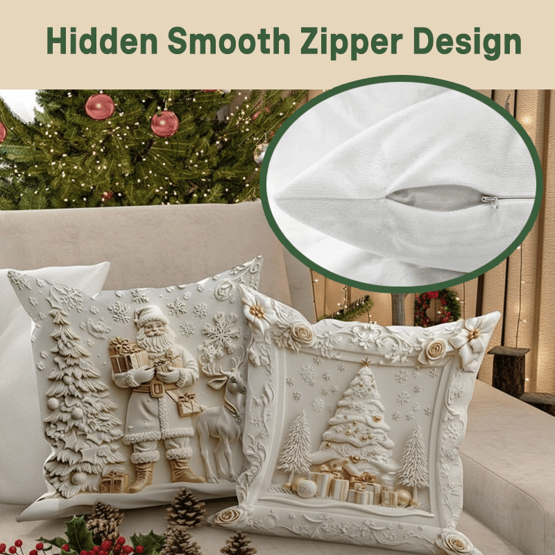 🎄 Soft Christmas Pillow Covers – 4-Piece Set for Cozy Holiday Vibes!