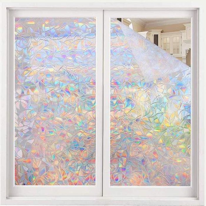 (New Year Sale- 49% OFF) 3D Rainbow Window Film (39 x 18 In)