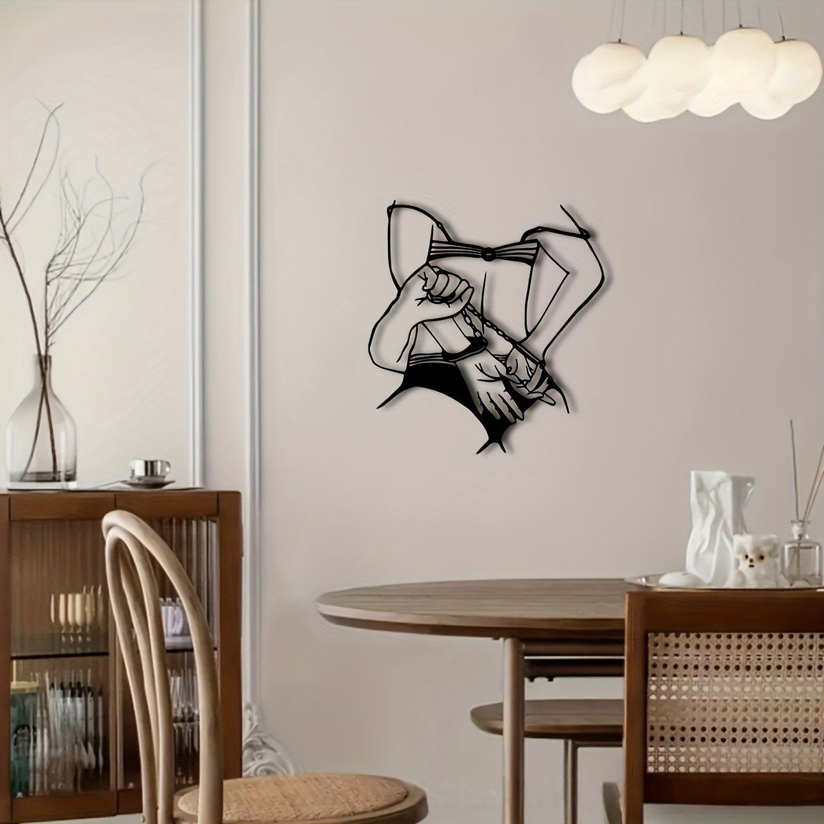 🔥 50% OFF – Celebrate Independence Day in Style! Modern Iron Wall Art – Minimalist Woman & Cat Line Sculpture + Bold Feminine Silhouette for Living Room & Bedroom Decor