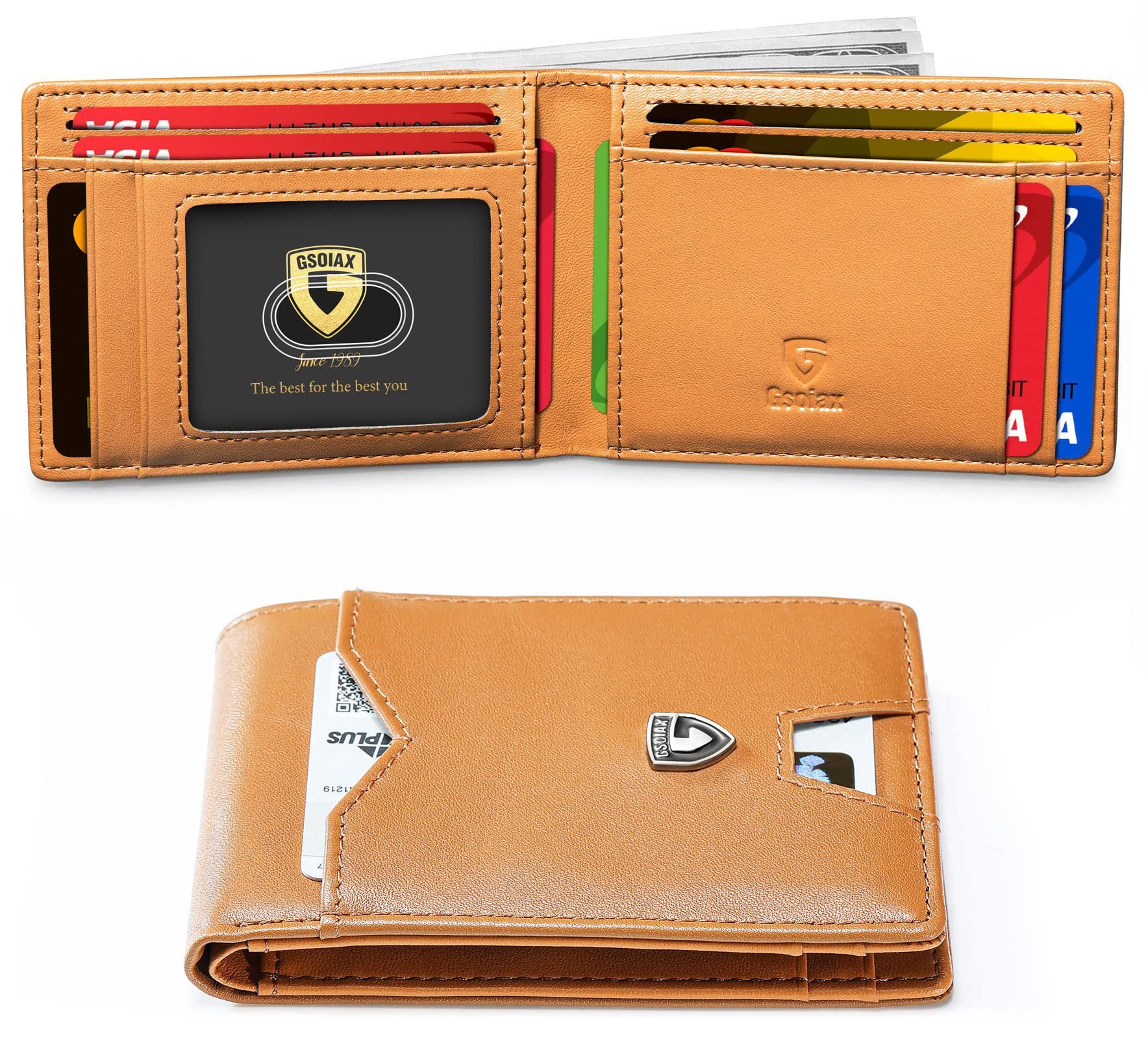 🔥Father's Day Promotion 70% OFF💥Men's Slim Leather RFID Blocking Wallet - Minimalist Carbon Fiber Bifold