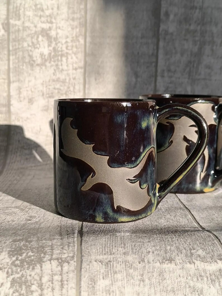 Three Dragons Handmade Mug