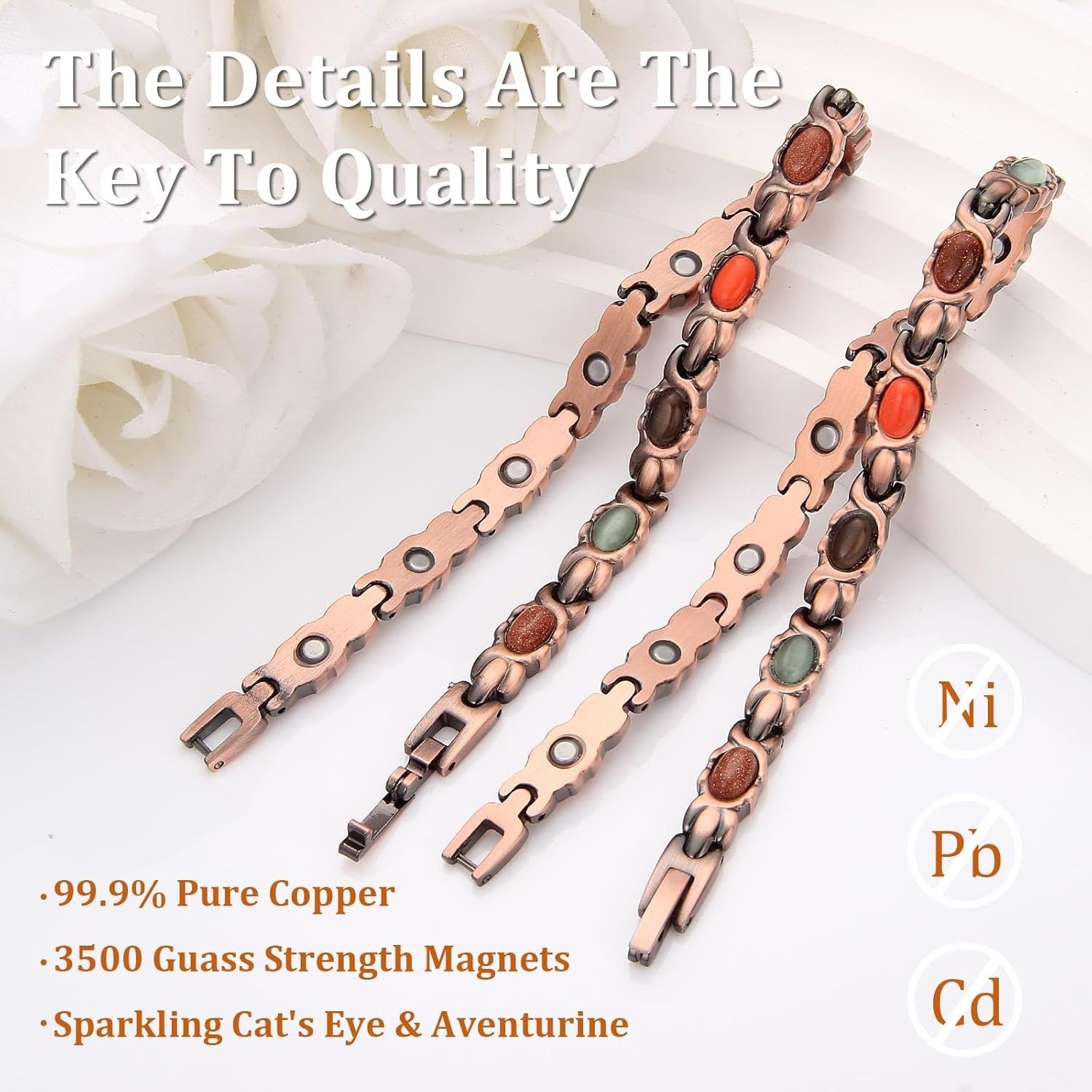 🚀 Fresh Week Fresh Discounts 60% OFF- Pure Solid Copper Magnetic Bangle for Women🎁Buy 2 Free Shipping