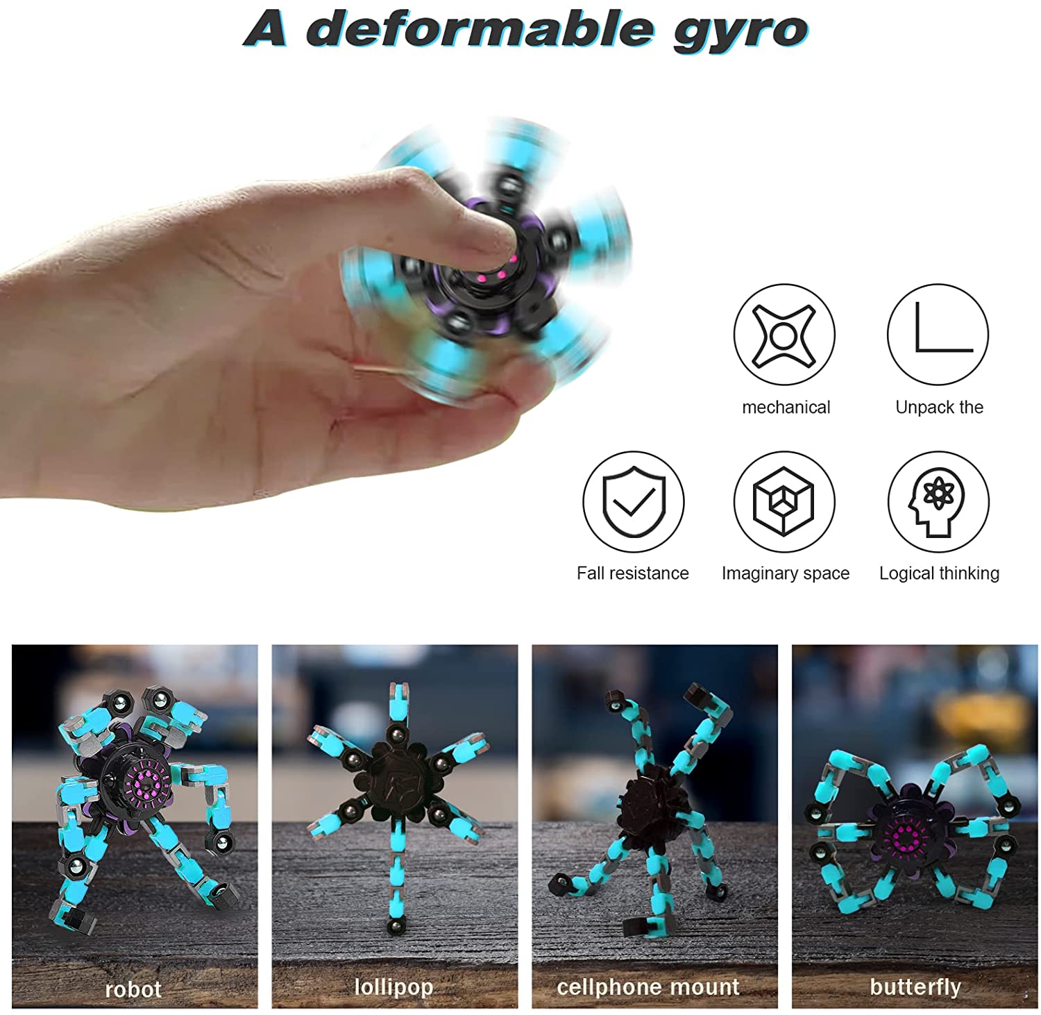 (🔥LAST DAY - SAVE 50% OFF) Gyro - Transformable Fingertip Anxiety Stress Relief Toy for Kids & Adults