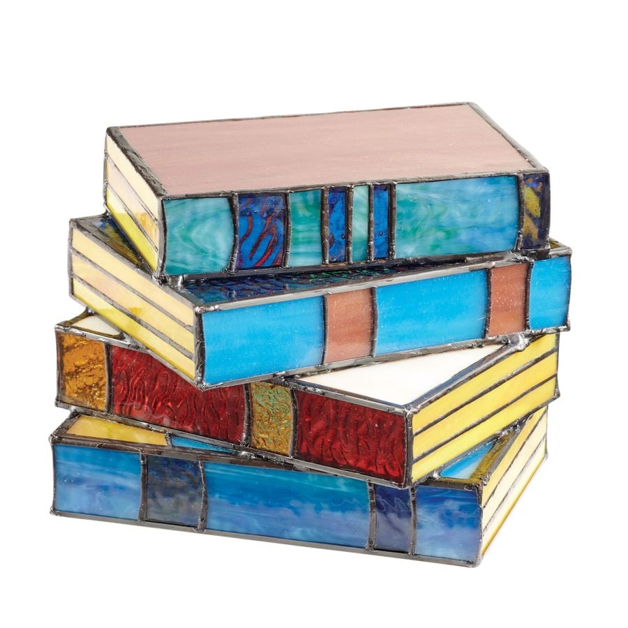🎄Stained Glass Stacked Books Lamp