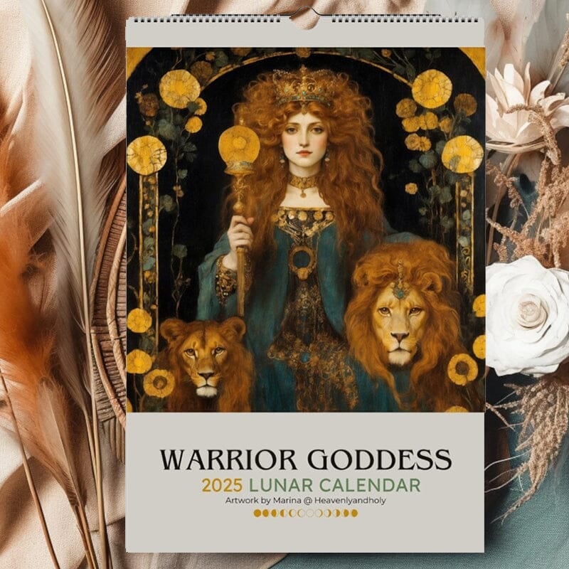 🔥LAST DAY 60% OFF -🗓️Warrior Goddess 2025 Moon Phase Calendar