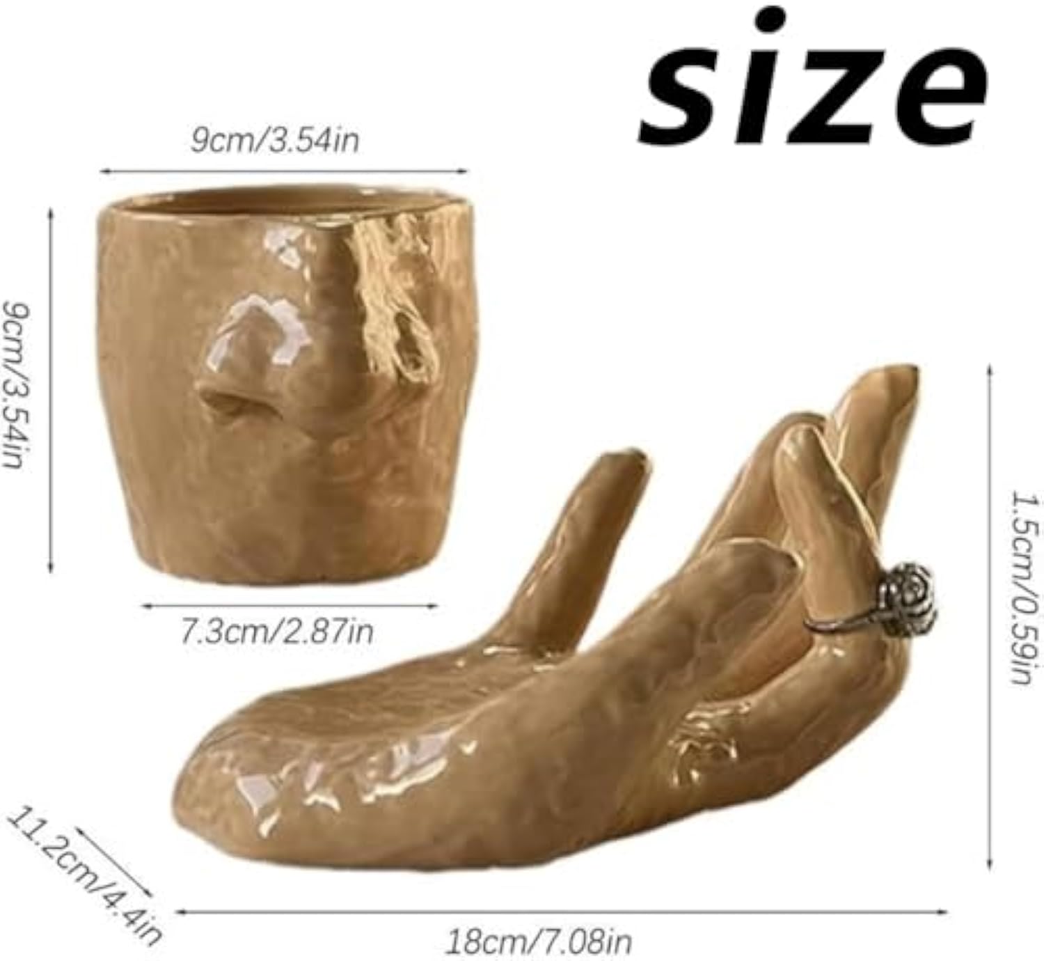 Nose Mug And Plate Set Funny Nose Mug Ring Holder