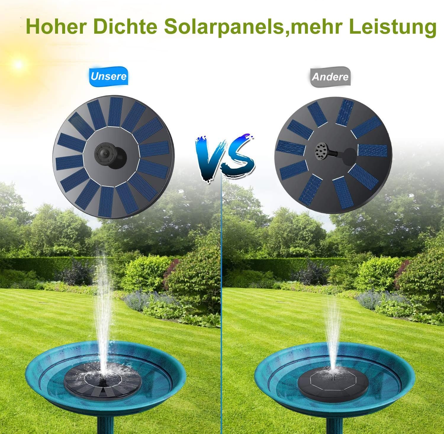 Solar Fountain Pond Pump for Outdoor Use with 6 Effects Solar Water Pump Solar Floating Fountain Pump for Garden Pond or Bird Bath Fish Container 1 W