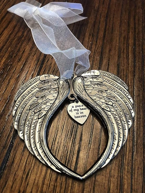 Christmas Memorial Angel Wing Shape Pendant Christmas Tree Ornament