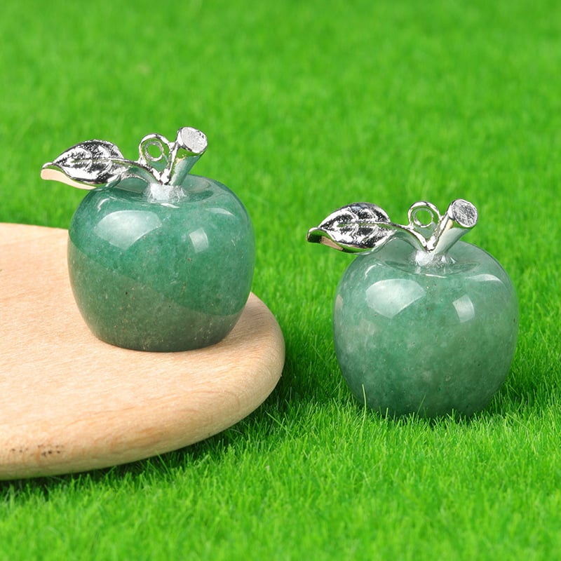Natural Crystal Jade Colorful Apple Small Ornament