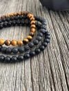 Original niche design natural tiger eye black agate volcanic stone lucky bracelet for men and women, Gift for Boyfriend , Mens Bead Bracelet, Best for Husband, Dad, Spiritual, Protection