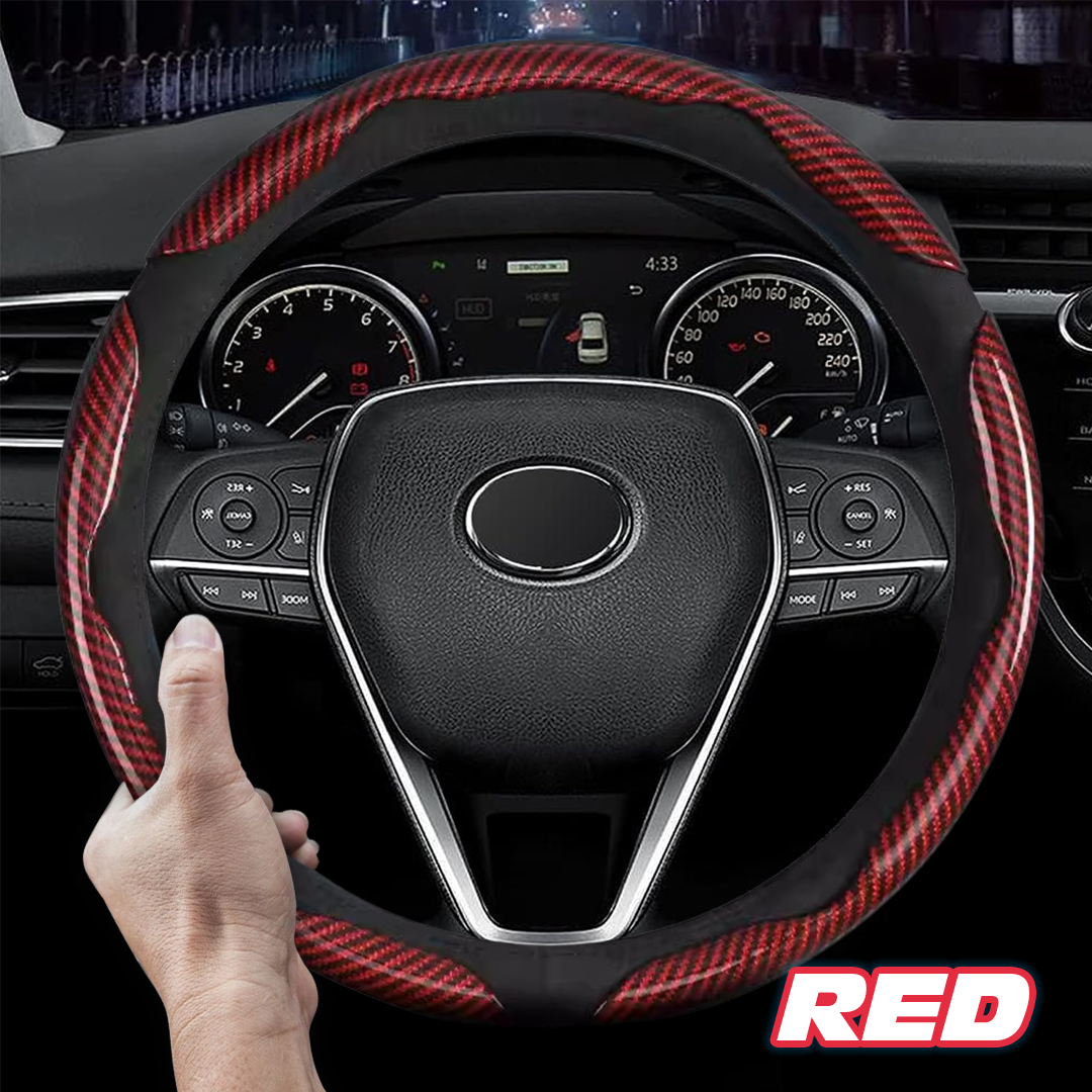 🔥BIG SALE 49% OFF🎁 Carbon Fiber Anti-Slip Car Steering Wheel Cover Universal Fit