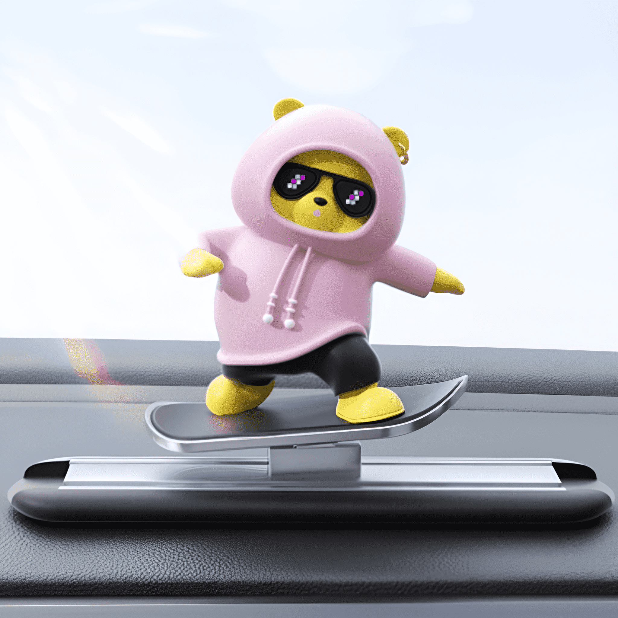 Tiktok Summer Sale🎉Skating Panda Bear Car Ornaments