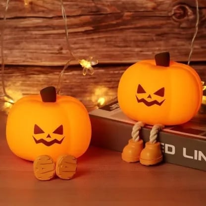 Evil Smile Pumpkin Night Light Halloween Deco