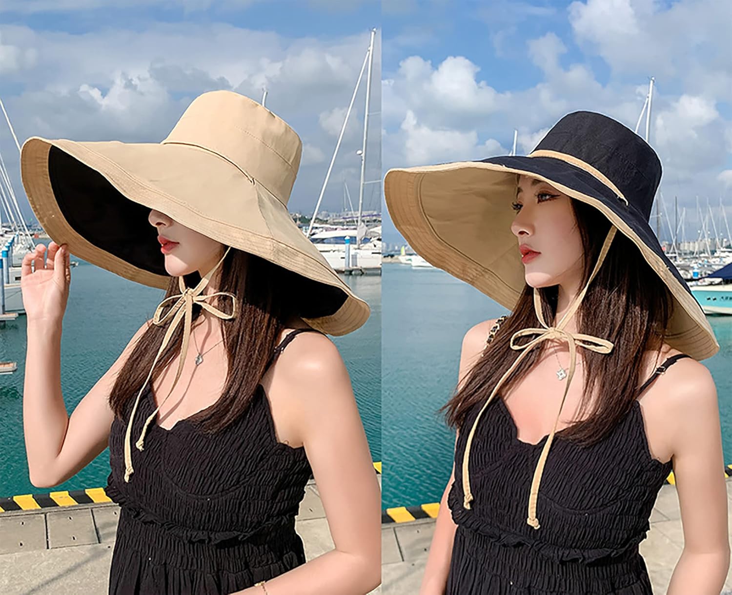 Packable Large Brim Sun Hat for Women - 6.7