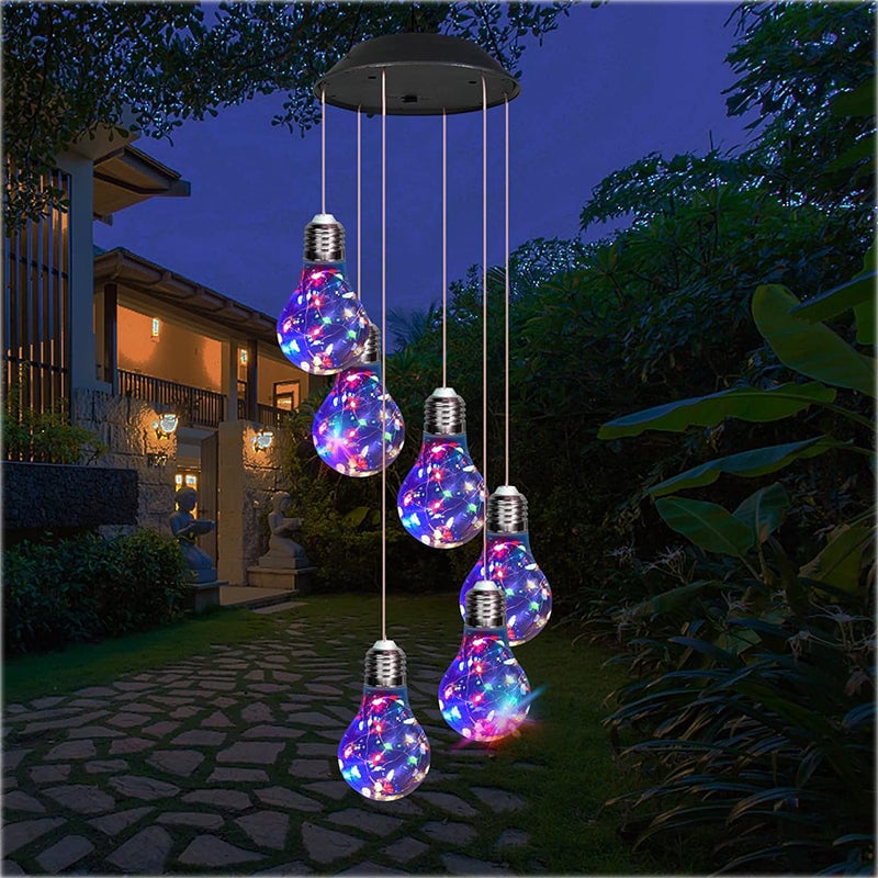 🎁TikTok Last Day Sale - 70% OFF🎉Colorful LED Solar-Powered Light Bulb Wind Chimes