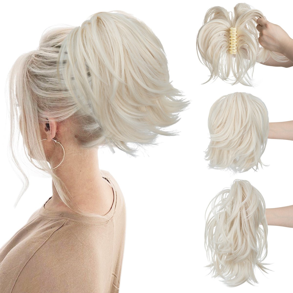 🔥Last Day Promotion 50% OFF💥Synthetic Claw Clip In Ponytail Hair Extensions Diy Hairpiece Hair Bun