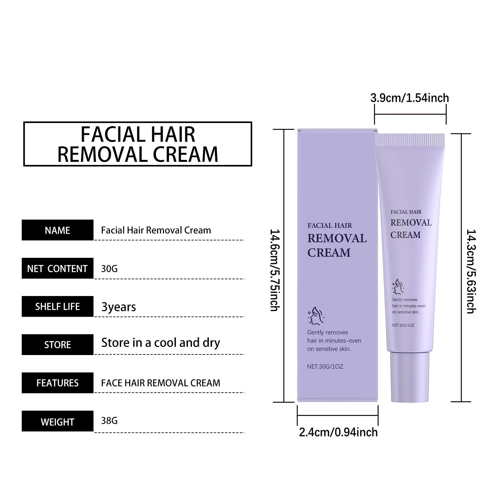 💥LAST DAY SALE 50% OFF🌸Gentle and Painless Facial Hair Removal Cream