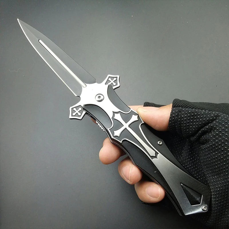 🔥Last Day Promotion 50%🎄Black Celtic Cross Tactical Dagger Pocket Knife - Buy 2 Free Shipping