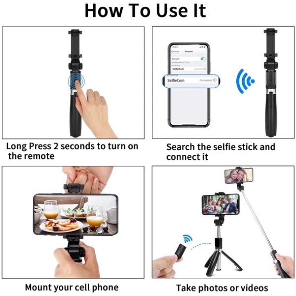 (HOT SALE- 50% OFF) 3 In 1 Wireless Bluetooth Selfie Stick- Buy 2 Get Free Shipping & Extra 10% OFF