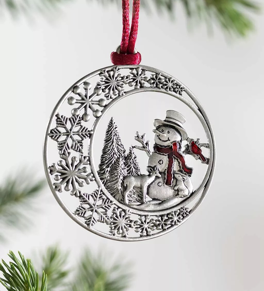 Pewter Christmas Tree Ornament, Buy 4 Free Shipping