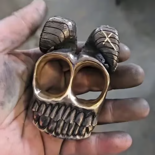 🔥LAST DAY SALE 49% OFF 🐏Handmade Ram Horn Skull Knuckles (BUY 2 FREE SHIPPING)